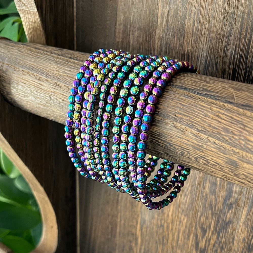 Rainbow Hematite Bracelet (one)